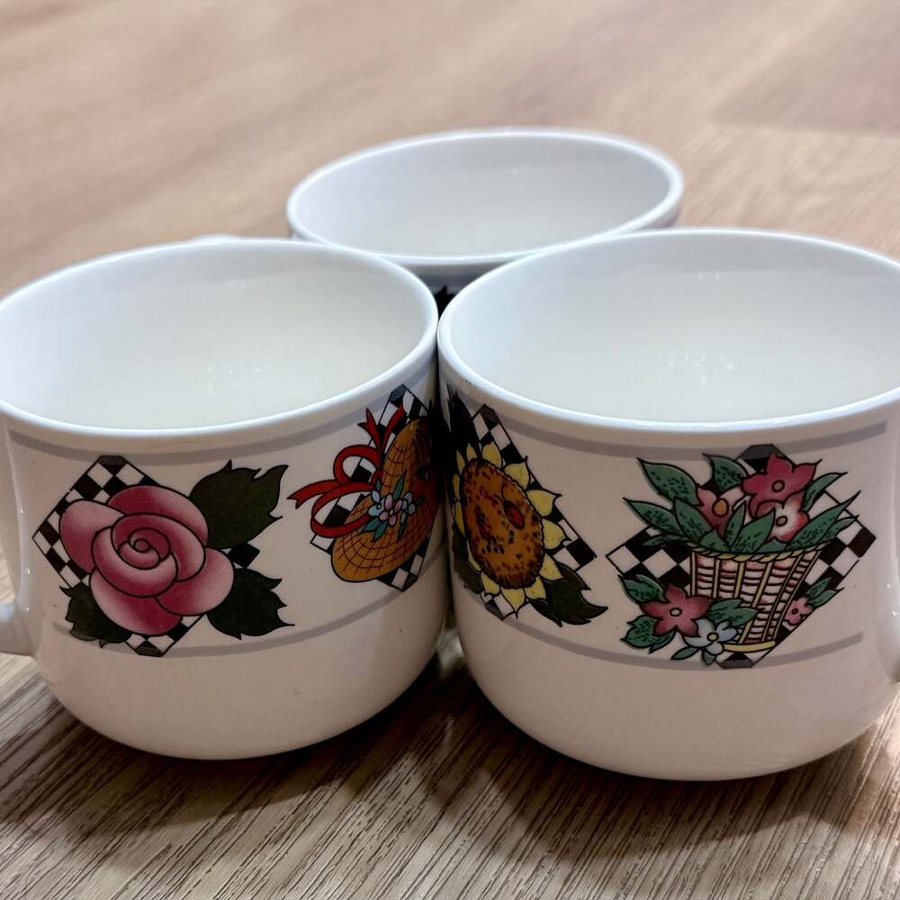 Sakura At Home with Mary Engelbreit Garden Time Set of 3 Coffee Cups